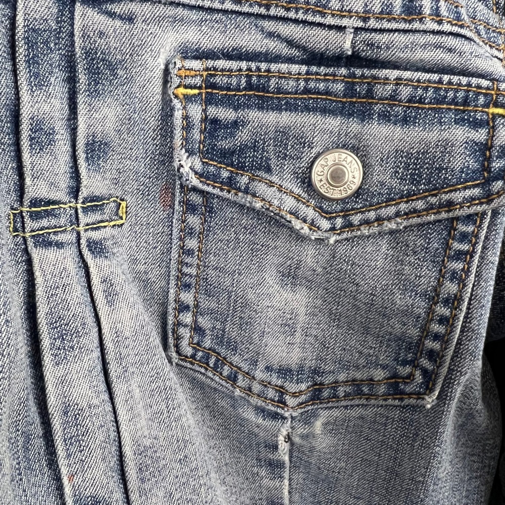 Vintage 2005 Gap Denim Jacket Womens Large Y2K Indie Grunge Mixed Media Fall Zip - Picture 8 of 12